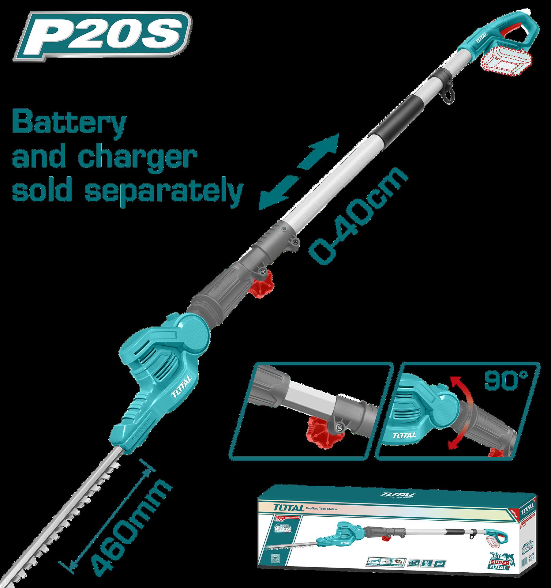 Cortasetos inalambrica expandible 0-40CM 20V cargador y bateria se venden por separador total (TPHT201601)