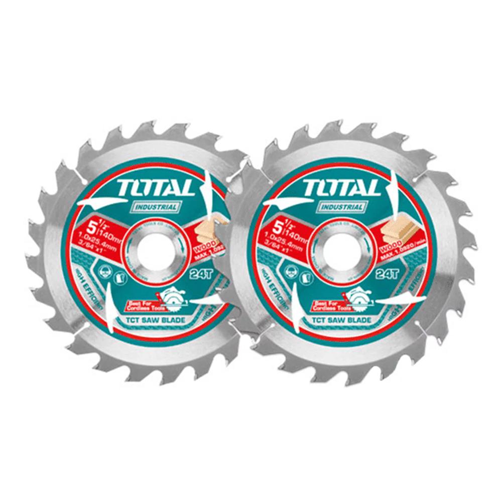 Disco corte madera 5 1/2" juego x 2 unidades industrial super total (TAC2331403)