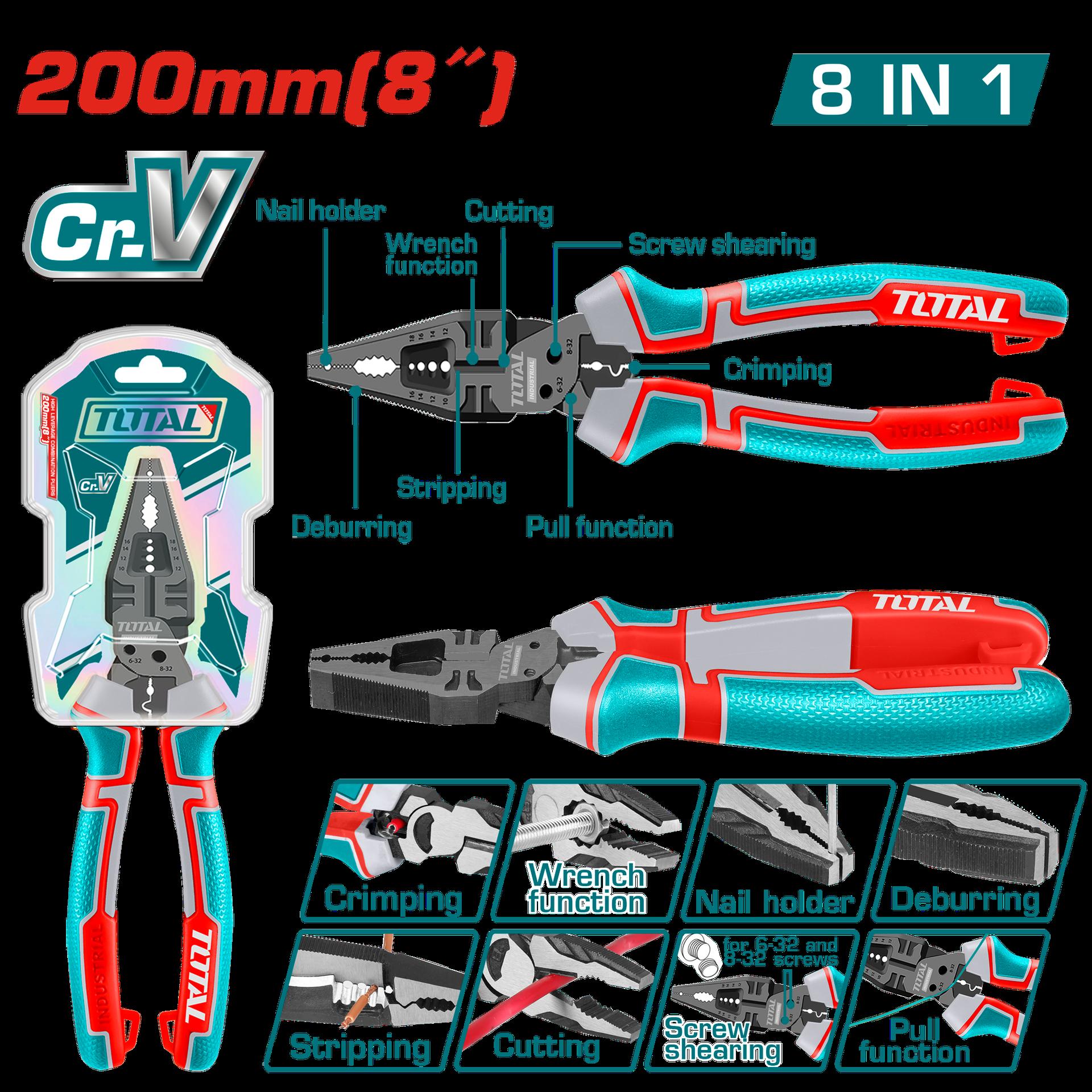 Alicate 8 " multifuncional industrial cromo vanadium total (THTMF186)