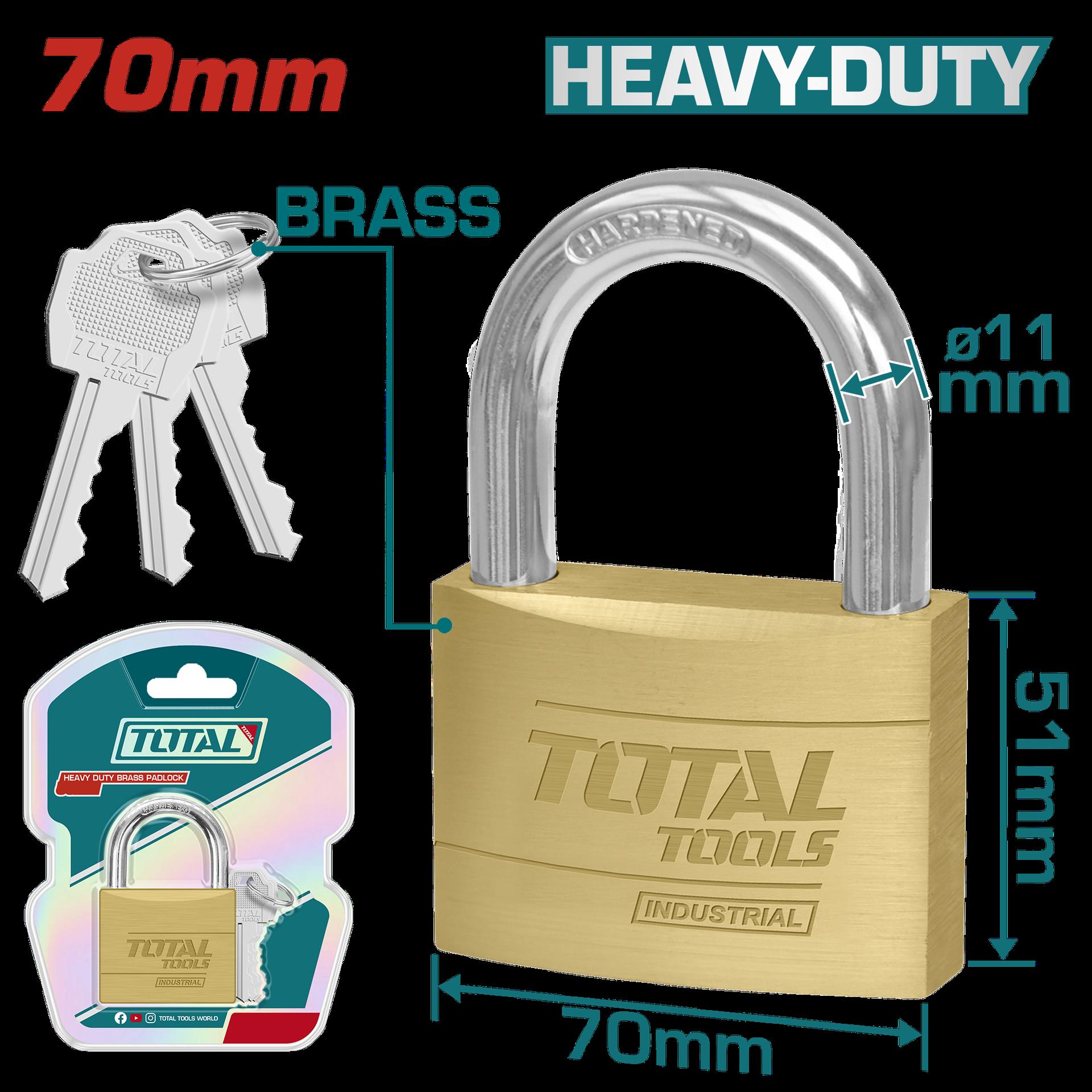 Candado 70MM dorado industrial super total (TLK32702)