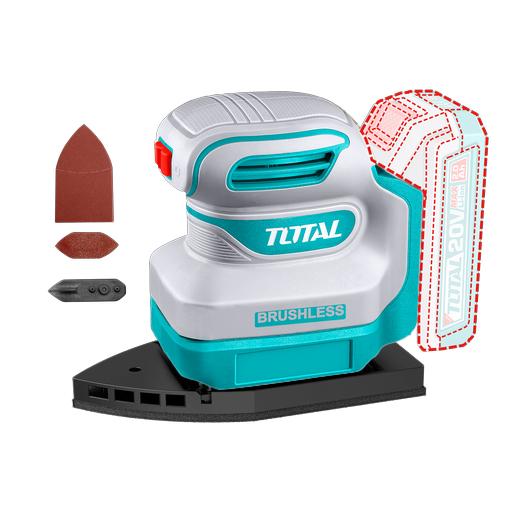 Lijadora de palma orbital rotativa inalambrica 20V 12000 rpm incluye 6 lijas bateria y cargador no incluido industrial super total (TPSLI2024)
