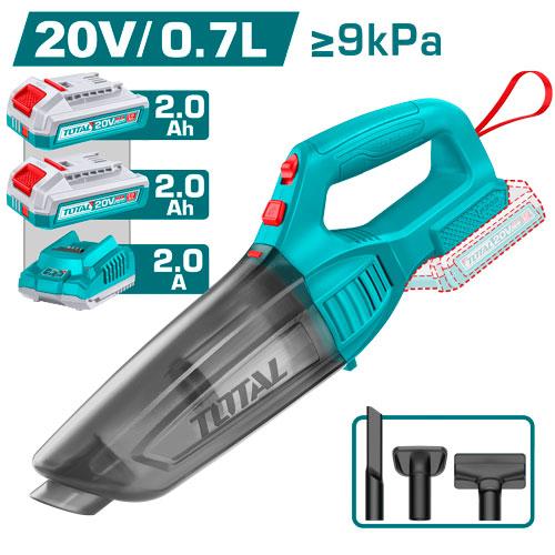 ASPIRADORA DE MANO INALAMBRICA 20V 0.7L INCLUYE 2 BATERIAS 2.0AH Y CARGADOR TOTAL (UTVLI201582) Item: 23932
