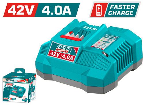 CARGADOR INTELIGENTE PARA BATERIAS 42V 4.0AH INDUSTRIAL TOTAL (UTFCLI42041) Item: 23830