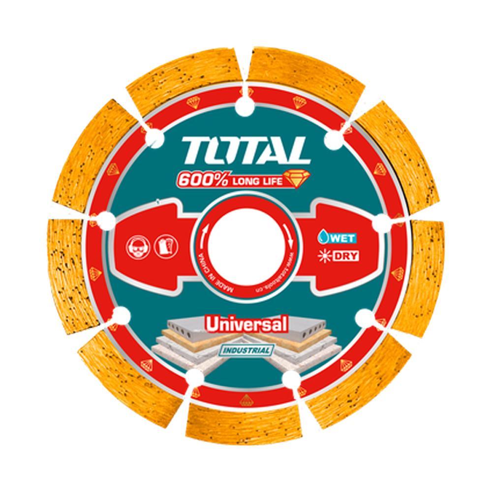 DISCO DIAMANTADO SEGMENTADO 7"" UNIVERSAL CORTE EN SECO Y HUMEDO INDUSTRIAL SUPER TOTAL (TAC2171801) Item: 23425