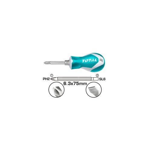 Destornillador doble punta cromo vanadium total (THT250216)