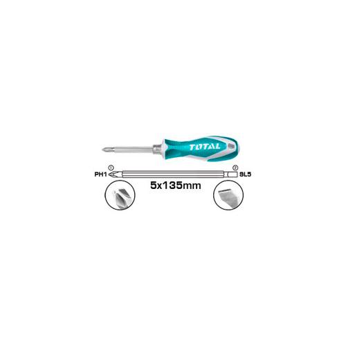 Destornillador doble punta 2 en 1 total (THT250226)