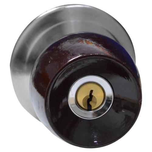 Chapa bola alcoba p/madera uduke color vinotinto escudo cromado (5831-HJM)