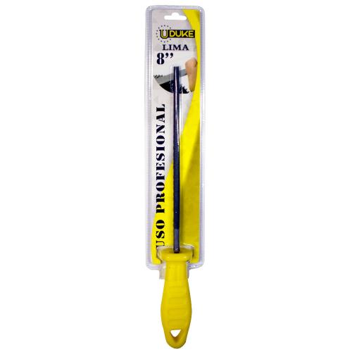 Lima redonda 8 con mango amarillo en blister uduke