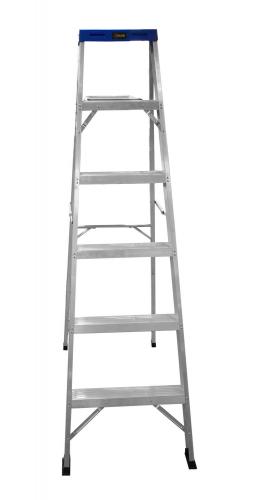 Escalera de aluminio 5 peldaños uduke con plataforma 170 cms