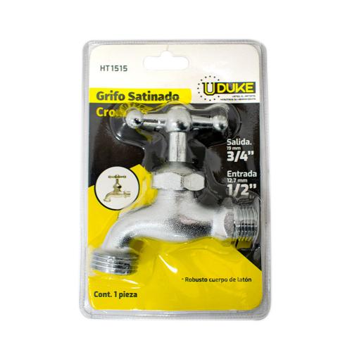 Grifo satinado cromado uduke chapola metalica en blister (HT1515)