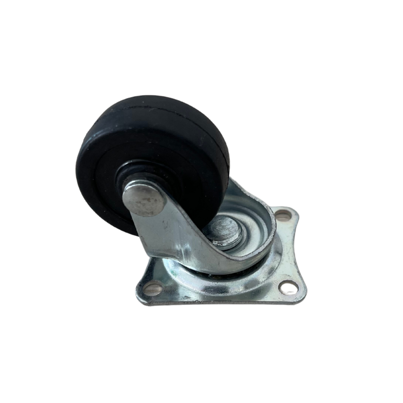 Rodachin 1 1/4 plano negro caucho 32MM 10 kg
