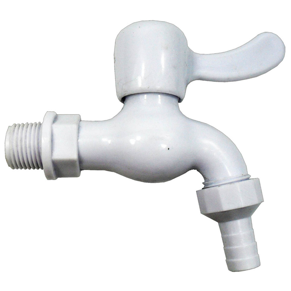 Grifo plastico gg blanco aleta con racor (HT20146)