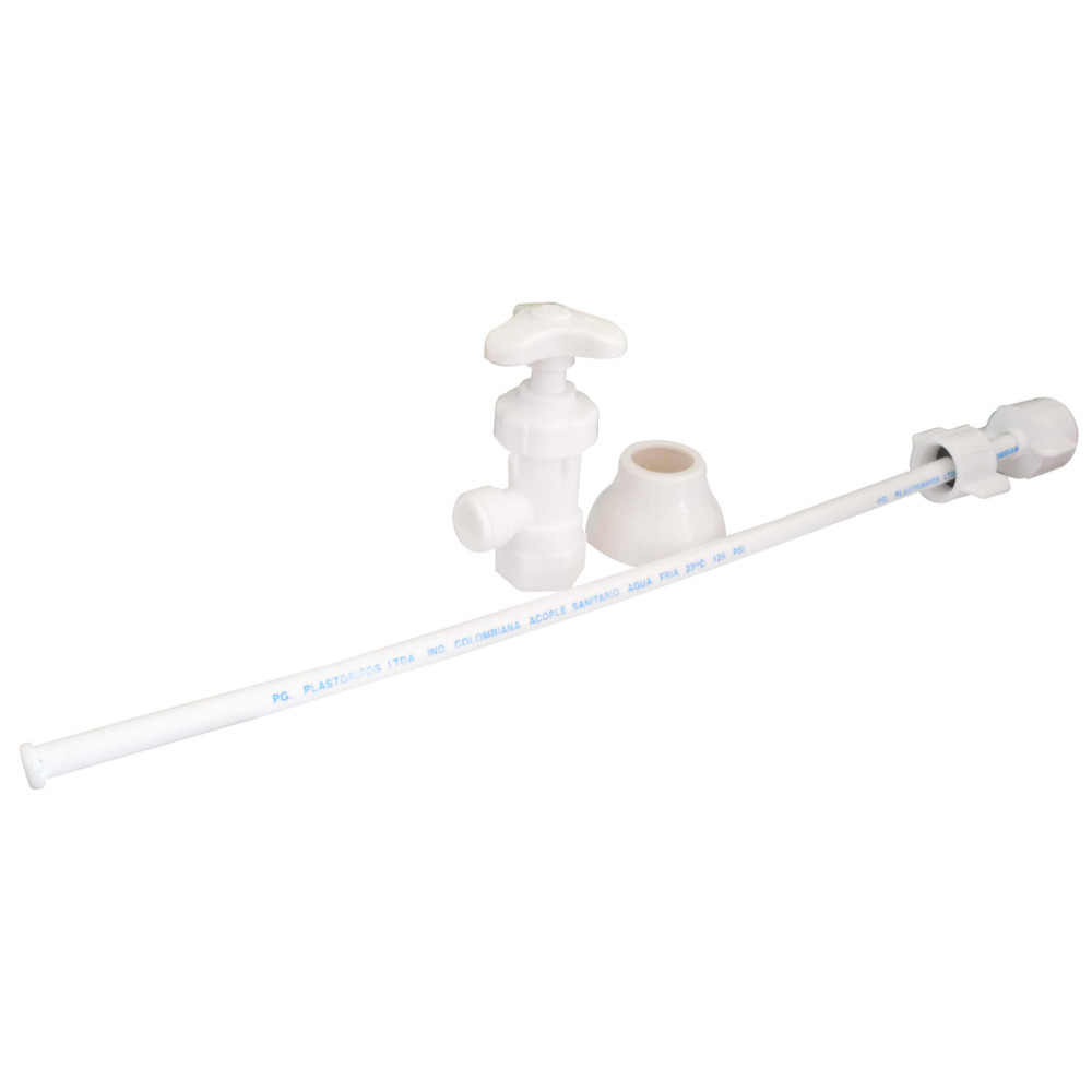 Llave regulacion plastica con acoples para lavamanos plastgrifos (3102212)