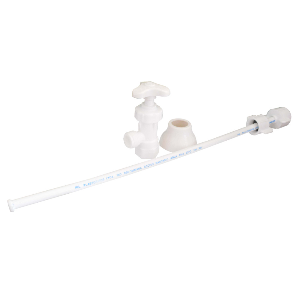 Llave regulacion plastica con acoples para sanitario plastgrifos (3102232)
