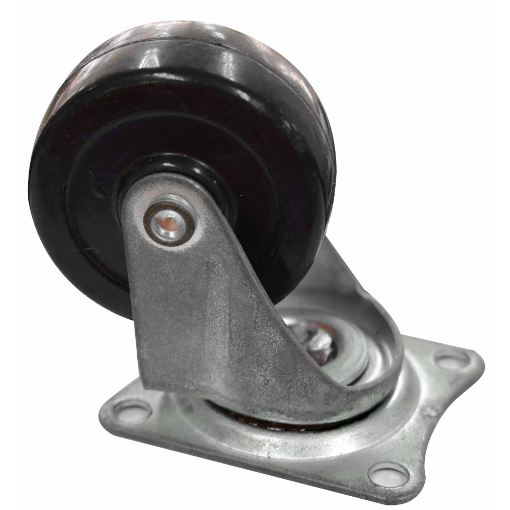 Rodachines 2 plano negro caucho 50MM 30KG (individual) (HT40251)
