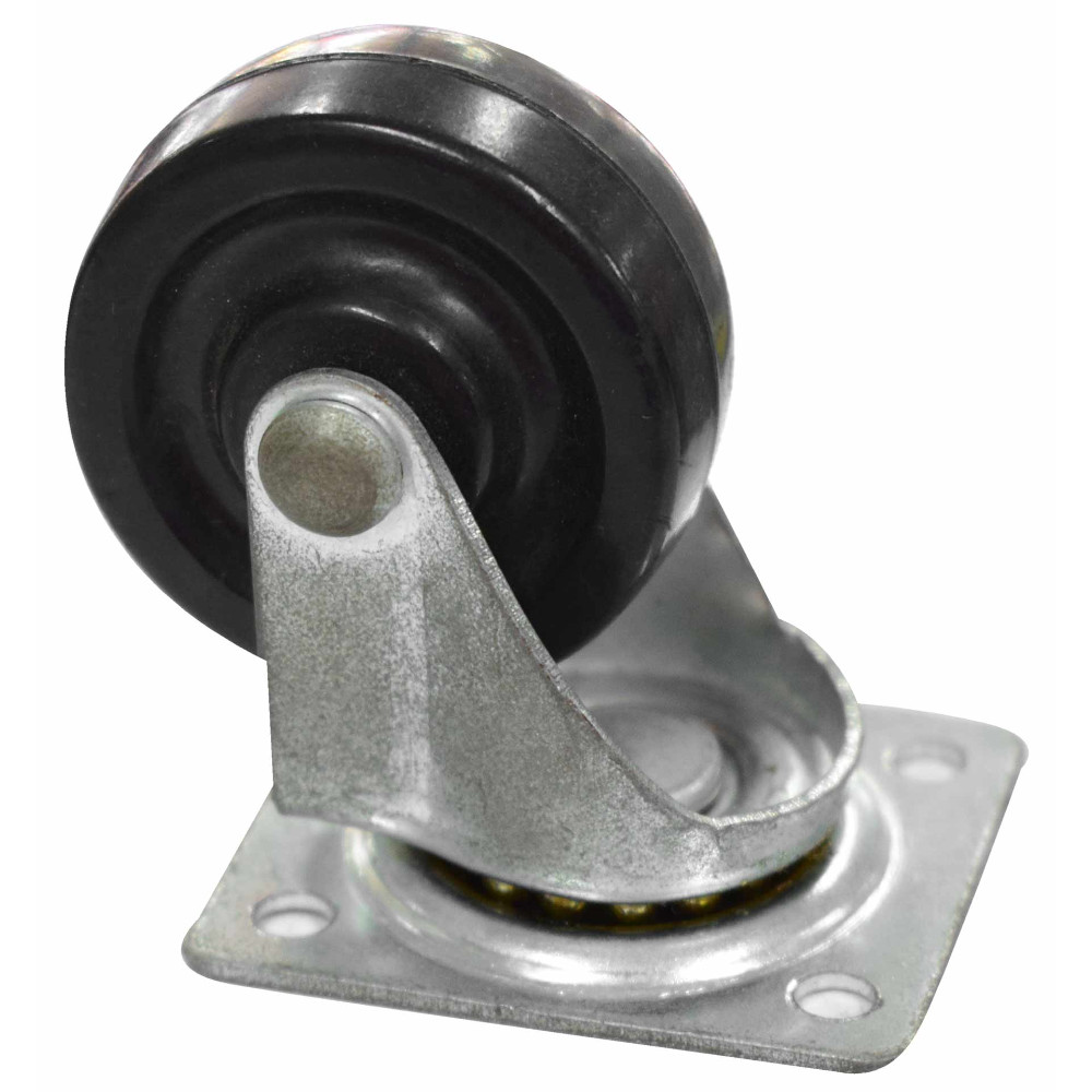 Rodachines 1 1/2 plano negro caucho 40MM (20KG (individual) (HT40250)