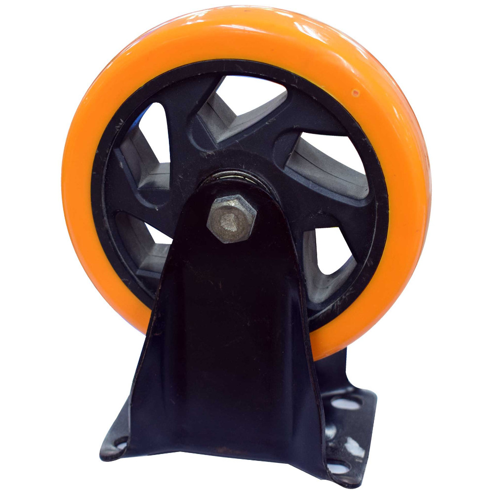 Rodachines 5 plano naranja pesado fijo 125MM 150KG (individual) (RFNF125)(HT30091)