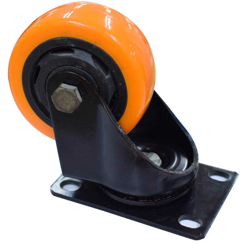 Rodachines 3 plano naranja pesa giratorio 75MM 100KG (individual) (HT30086)(RPNF075)