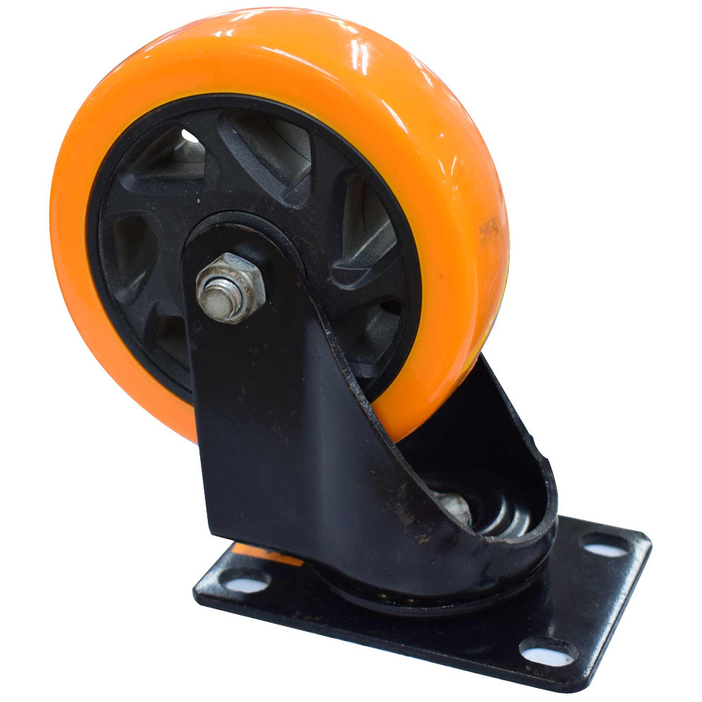 Rodachines 4 plano naranja pesa giratorio 100MM 120KG (individual) (RPNF100)(HT30087)