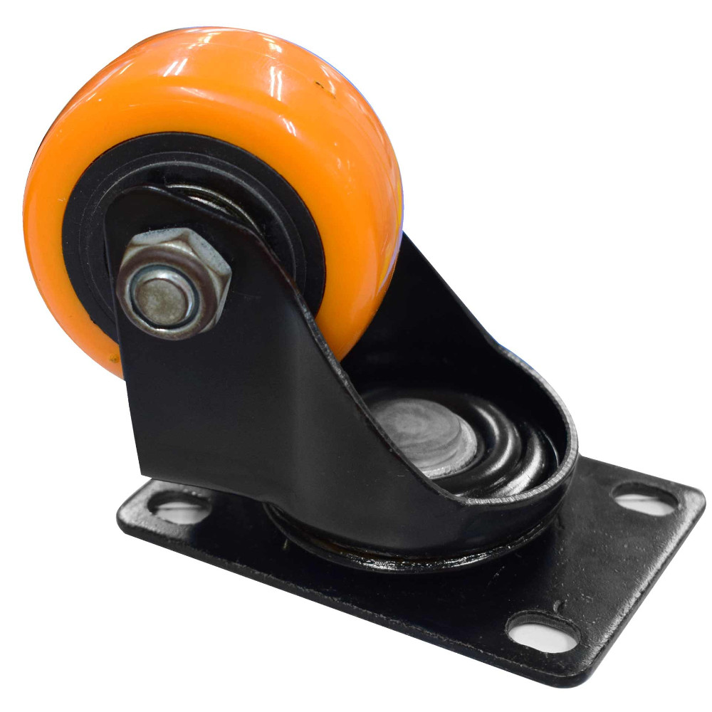Rodachines 2 1/2 plano naranja pesa giratorio 65MM 100KG (individual) (HT30085)(RPNF065)