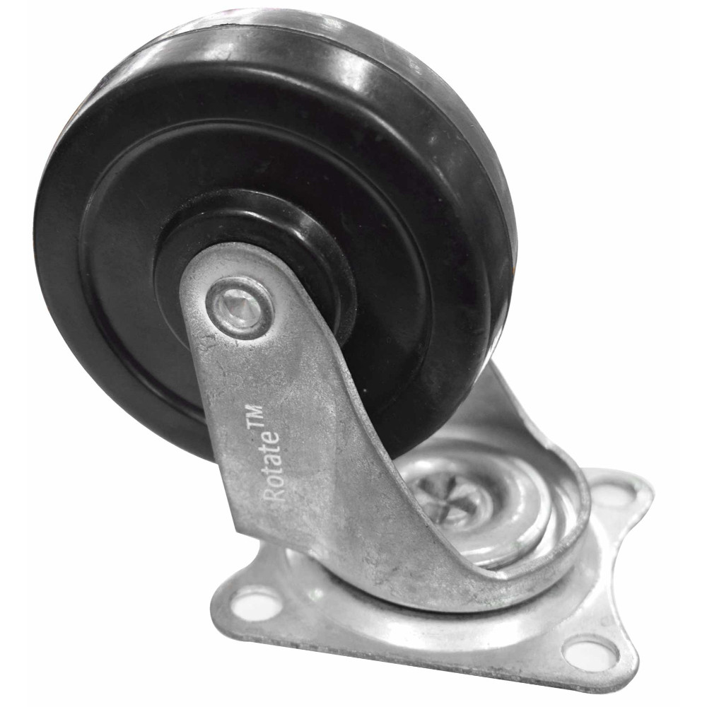 Rodachines 3 plano negro pesa giratorio 75MM (individual) (HT40253)