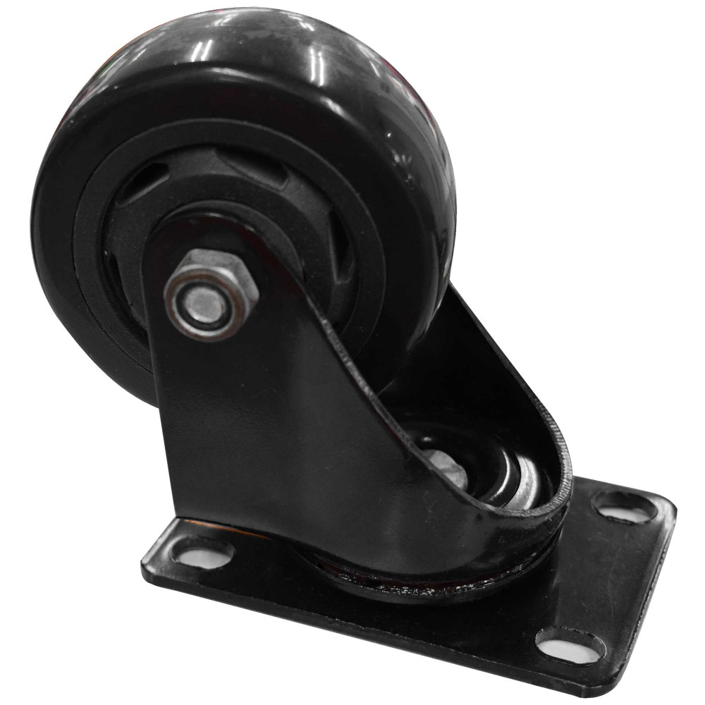 Rodachines 3 plano negro pesa giratorio 75MM 100KG (individual) (HT40084)