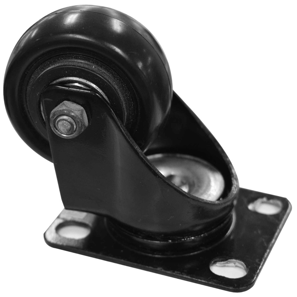 Rodachines 2 plano negro pesa giratorio 50MM 80KG (individual) (HT40082)