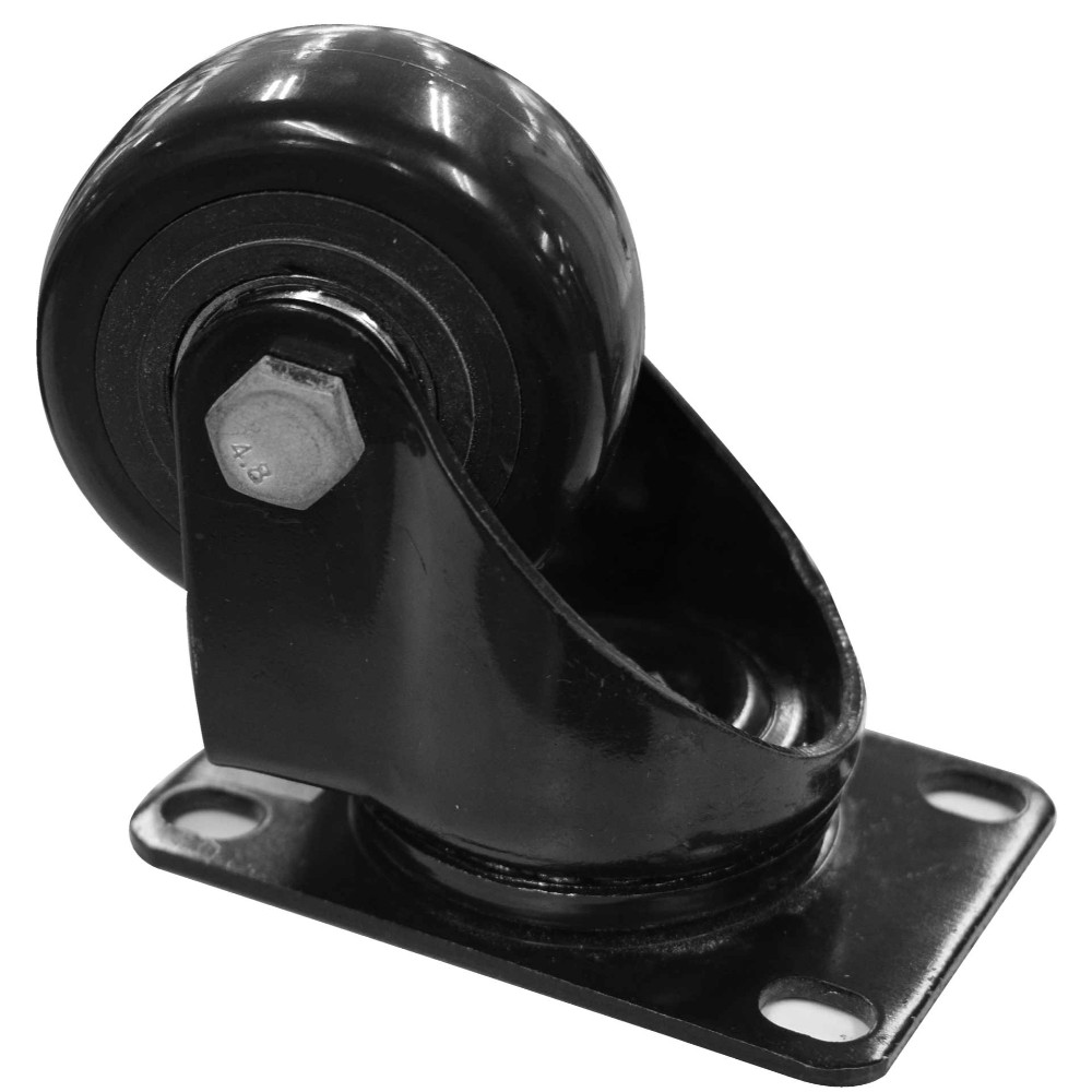 Rodachines 2 1/2 plano negro pesa giratorio 65MM 100KG (individual) (HT40083)