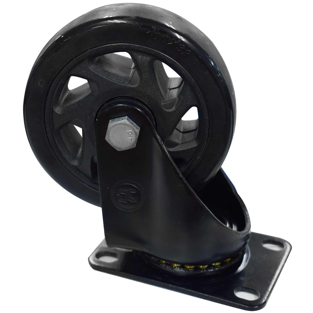 Rodachines 4 plano negro pesa giratorio 100MM 120KG (individual) (HT40085)
