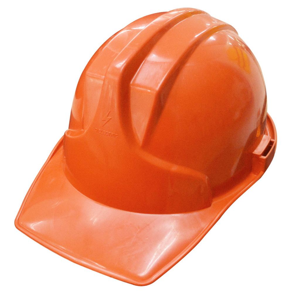 Casco construccion profesional naranja (con NORMAS-DIELECTRICO-3 apoyos