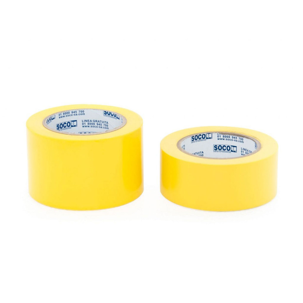 Cinta soco adhesiva demarcacion de piso Y/O seguridad amarilla 2 x 33 mts (48X33)