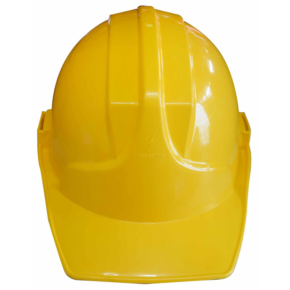 Casco construccion profesional amarillo rachet (con normas-dielectrico