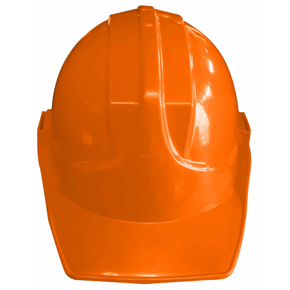 Casco construccion profesional naranja rachet (con normas-dielectrico