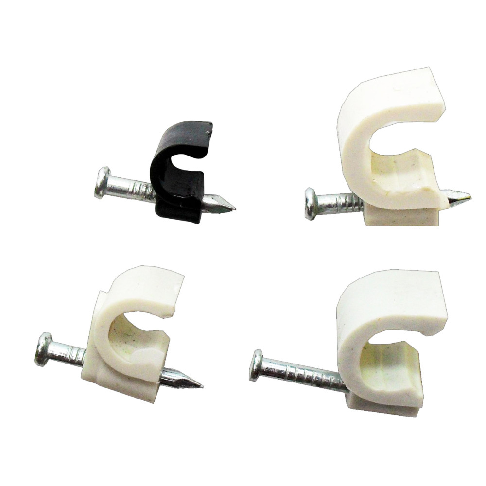 Grapa muro plastica coaxial 9 blanca (bolsa x 40)