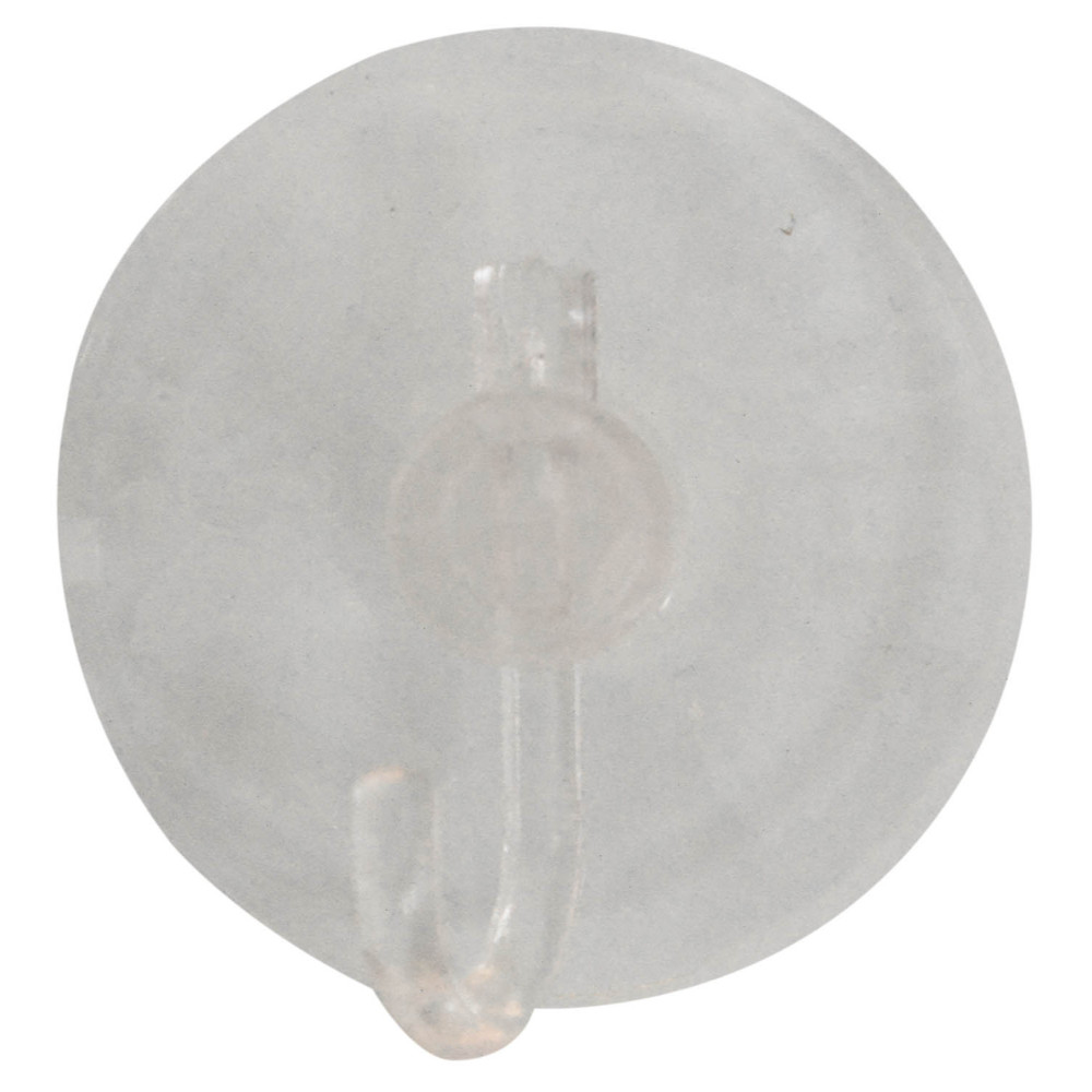 Chupa adhesiva transparente # 6 con gancho plastico (TCH6GT )