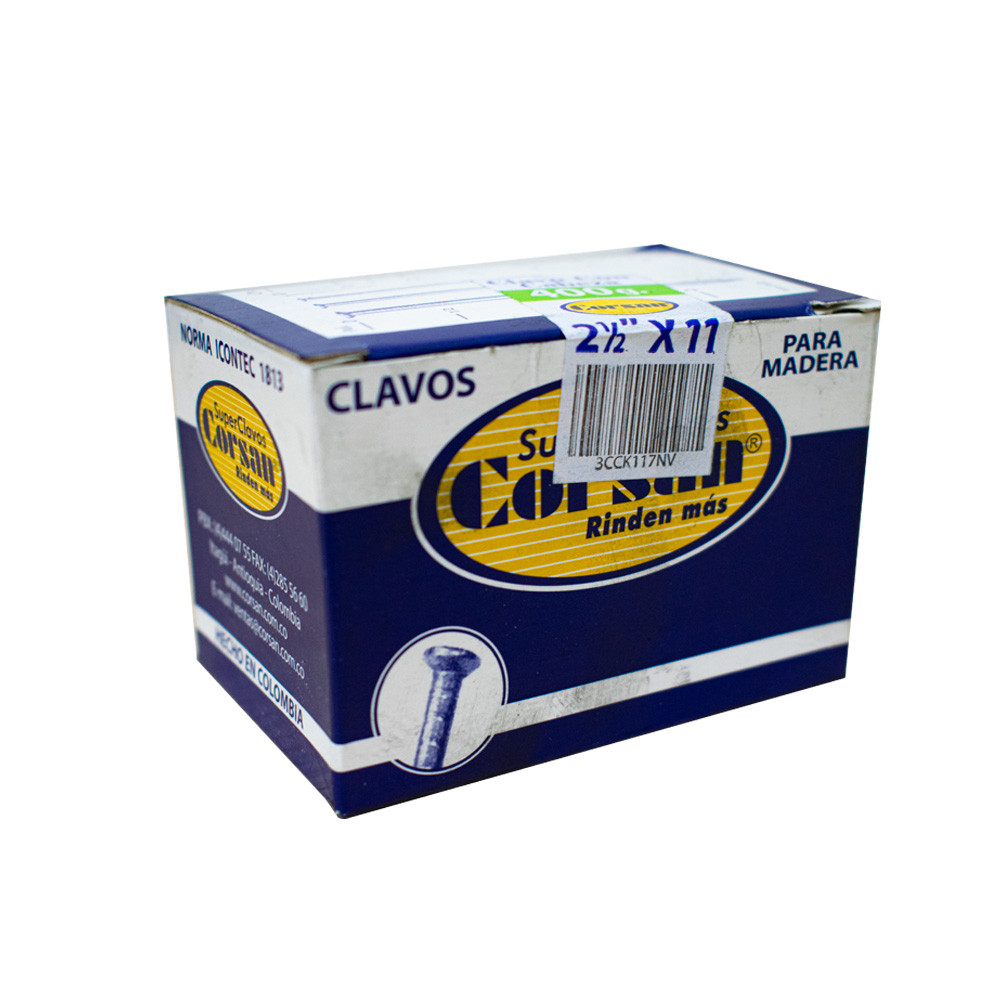 Puntilla comun con cabeza 2 1/2 corsan (400 gr)