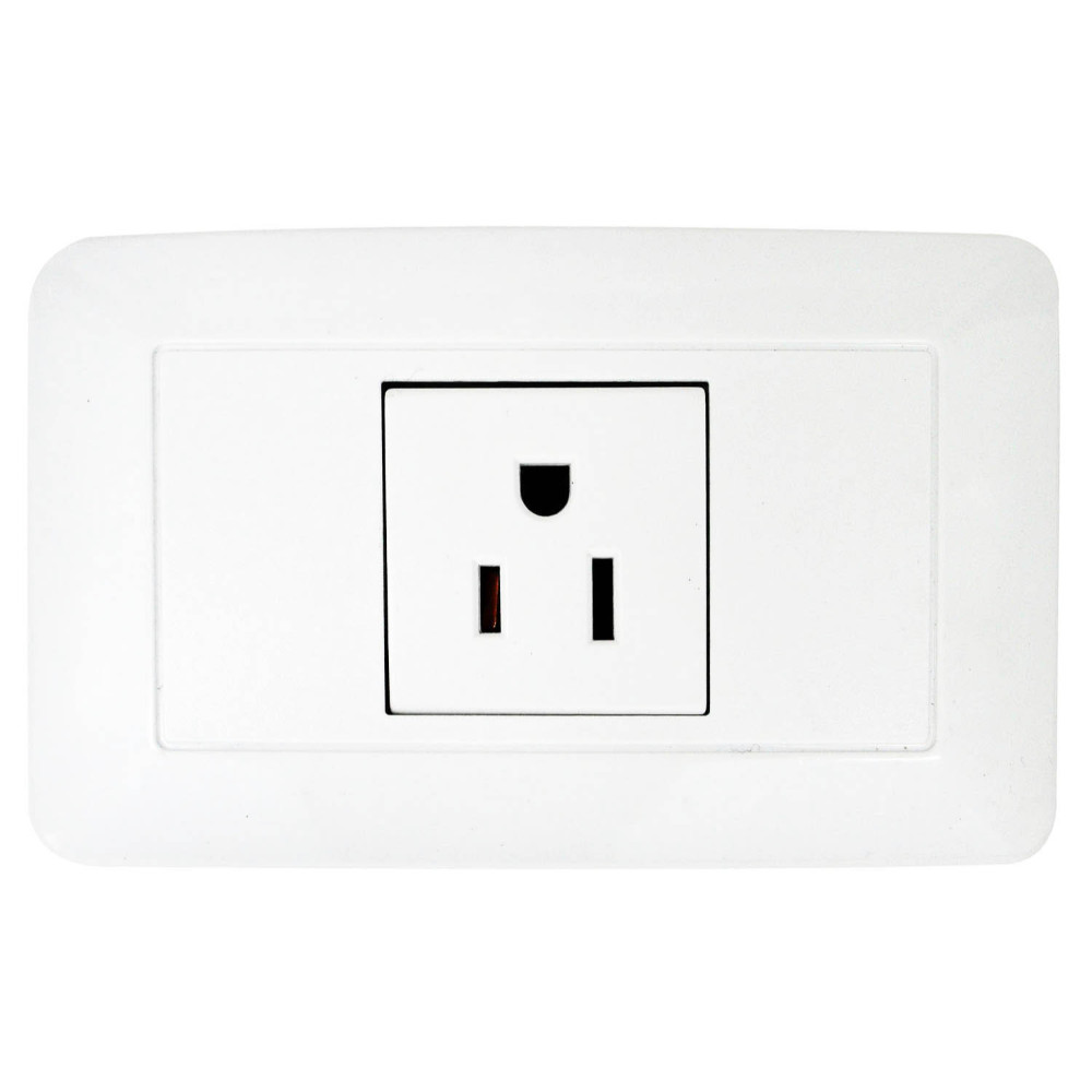 Linea bk blanca incrustar toma sencillo 110-220 (retie-fl) (118Z-08) (HT20340)