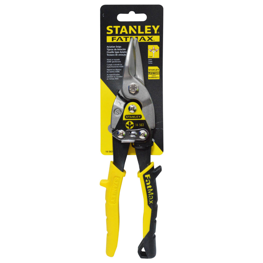 Tijera lamina aviacion recta stanley amarilla (14-563)