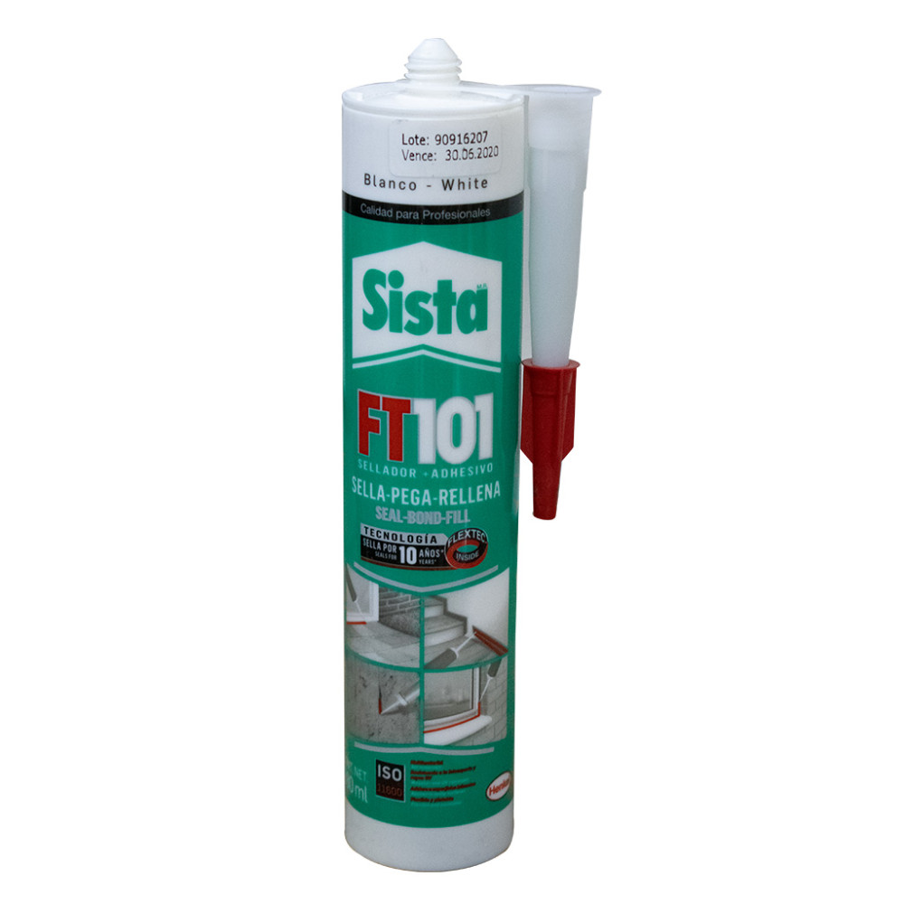 Sellador + adhesivo sista FT101 BLANC0 x 280 ml (sella-pega-rellena) (7501199420493)